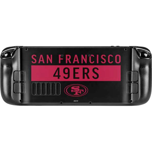 NFL San Francisco 49ers Black Performance Series Steam Deck Handheld Gaming Computer Skin